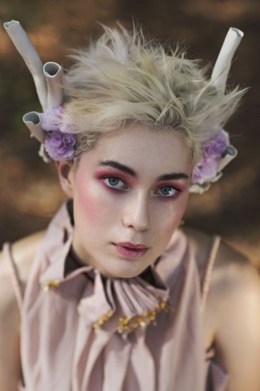 Hair & Makeup by Inèz  •  Photo by Natalie Tirant  •  Florals Stems from Her  •  Ceramics Zoe  •  Fashion Madeleine Sinco  •  Model Abbie